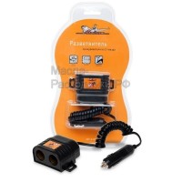 Разветвитель прикуривателя на 2 гнезда с витым шнуром AIRLINE ASP205