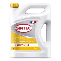 Антифриз A-40 Sintec OEM Type-D France (ЖЕЛТЫЙ) (5кг) 6145014