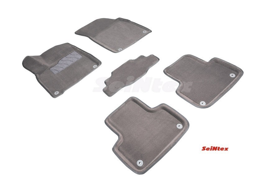 Ворсовые 3D коврики Audi Q8 2019-н.в. серые (комплект) SEINTEX 92741