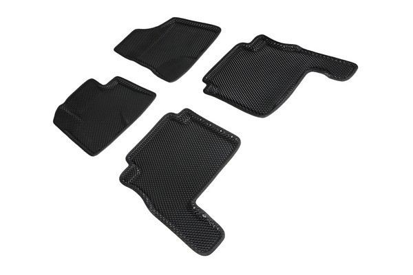 Коврики 3D EVA "РОМБ" Hyundai Santa Fe II рест 2010-2012 черные (комплект) SEINTEX 95287