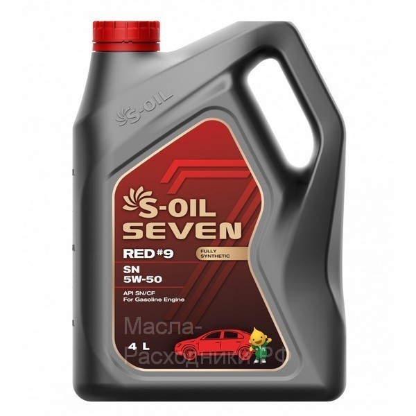 Масло моторное S-oil SEVEN RED9 SN 5W-50 (4л) E107611 DRAGON