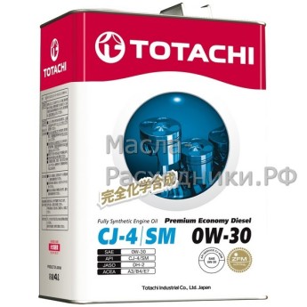 Масло моторное TOTACHI Diesel Premium Economy Fully Synthetic CJ-4/SM 0W-30 (4л) 4562374690790