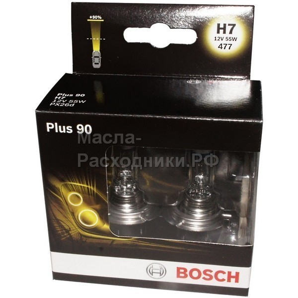 Автолампы H7 +90 12V 1987301075 BOSCH (комплект 2 шт)