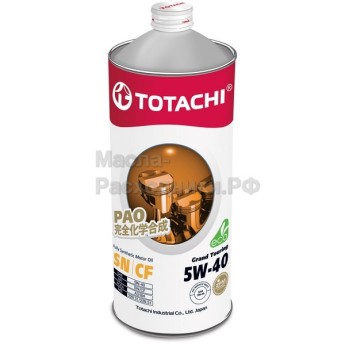 Масло моторное TOTACHI Gasoline Grand Touring Fully Synthetic SN 5W-40 (1л) 11901
