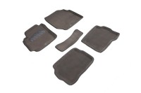 Ворсовые коврики 3D для Nissan Almera Classic (B10) 2006-2013 серые (комплект) SEINTEX 71728