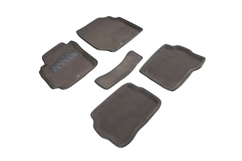 Ворсовые коврики 3D для Nissan Almera Classic (B10) 2006-2013 серые (комплект) SEINTEX 71728