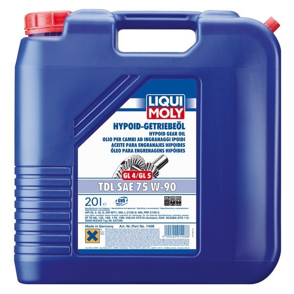 Масло трансмиссионное Hypoid-Getriebeoil TDL 75W-90 LIQUI MOLY (20л) 1408