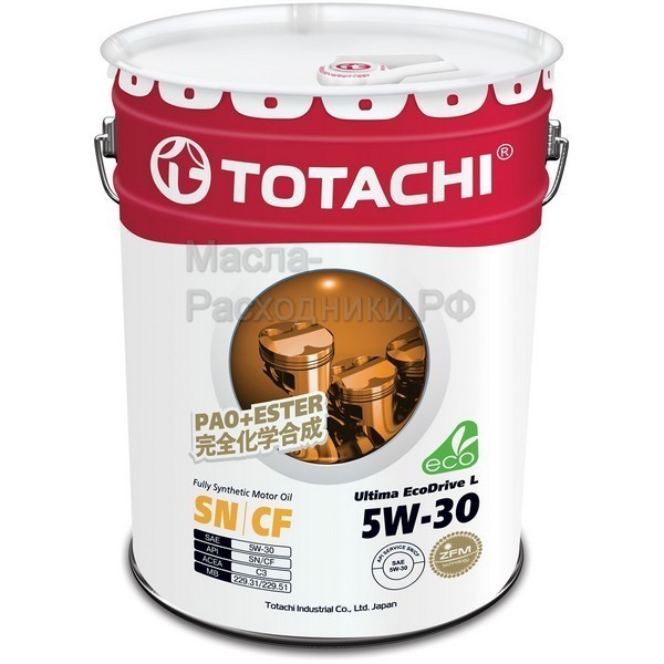 Масло моторное TOTACHI Gasoline Ultima EcoDrive L Fully Synthetic SN/CF 5W-30 (20л) 12120