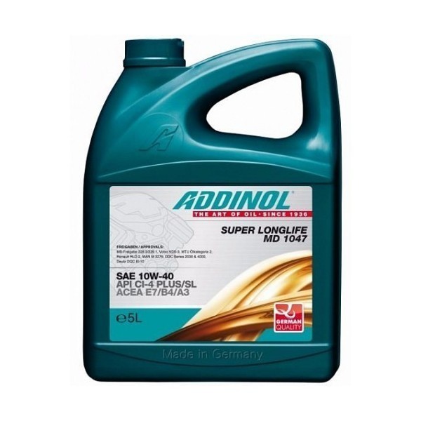 ADDINOL SUPER LONGLIFE MD 10W-40 E7/B4 CI-4+/CF/SL Масло моторное (5л) 4014766241443
