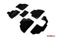 Ворсовые 3D коврики BMW X7 G-07 2018-н.в. черные (комплект) SEINTEX 92948