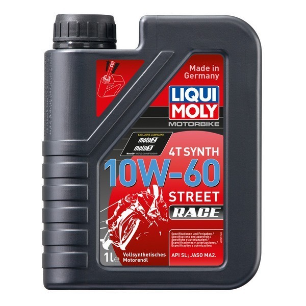 Моторное масло для 4-тактных мотоциклов Motorbike 4T Synth Street Race 10W-60 LIQUI MOLY (1л) 1525
