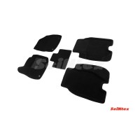 Ворсовые 3D коврики HONDA CIVIC IX Hatch 5D 2012- (Черные) комплект SEINTEX 88361