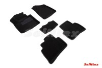 Ворсовые 3D коврики Hyundai Tucson III Rest 2018-н.в. черные (комплект) SEINTEX 93008