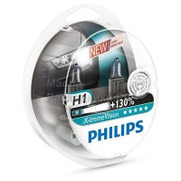Автолампы 12258XV Philips H1 12V-55W (P14,5s) X-treme Vision +130% (комплект 2шт) 12258XVS2
