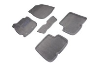 Ворсовые коврики 3D Renault Duster рест. 2015-2021 серые (комплект) 97682 SEINTEX