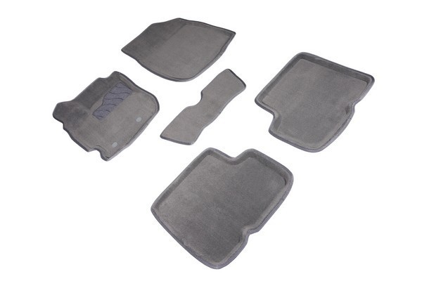 Ворсовые коврики 3D Renault Duster рест. 2015-2021 серые (комплект) 97682 SEINTEX