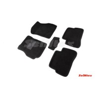 Ворсовые 3D коврики HYUNDAI Accent 2000-2002 (Черные) комплект SEINTEX 71703