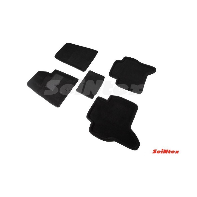 Ворсовые 3D коврики MITSUBISHI PAJERO IV 2006- (Черные) комплект SEINTEX 83438