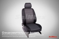 Чехлы из экокожи для Volkswagen Polo Sedan (сплошная) 2010-2019 серый (шт) 86414 (комплект) SEINTEX