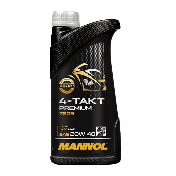 MANNOL 7209 масло моторное для 4-х тактных двигателей 4-TAKT Premium 20W-40 (1л) 6014
