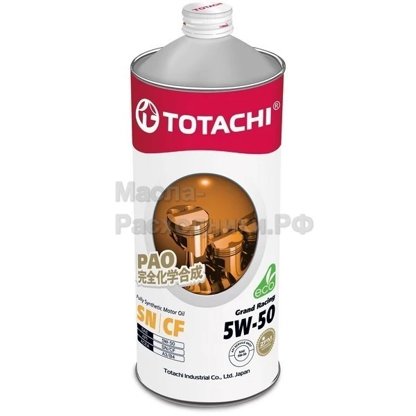 Масло моторное TOTACHI Gasoline Grand Racing Fully Synthetic SN 5W-50 (1л) 11601