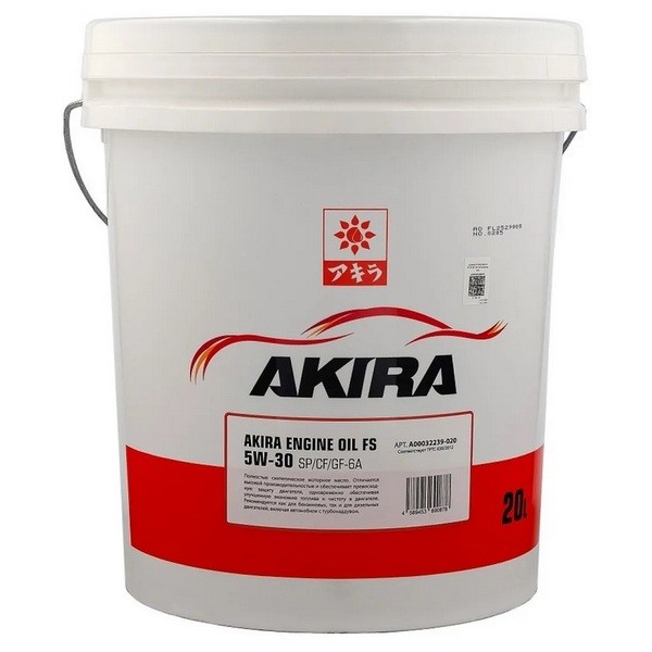 Масло моторное AKIRA ENGINE OIL FS SP/CF/GF-6A 5W-30 (20л) A00032239-020