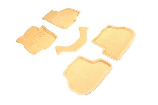 Ворсовые коврики 3D Skoda Octavia A5 2008-2013 / Volkswagen Golf V, VI, Jetta 2003-2012 / Seat Leon II 2005-2012 бежевые (комплект) 84751 SEINTEX
