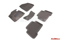 SEINTEX Ворсовые 3D коврики HYUNDAI SANTA FE III 2012-2018 серые (комплект) 84120