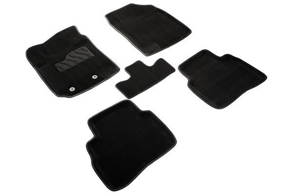 Ворсовые коврики 3D JAC JS4 2022-н.в. / Москвич 3 2022-н.в. черные (комплект) 98825 SEINTEX