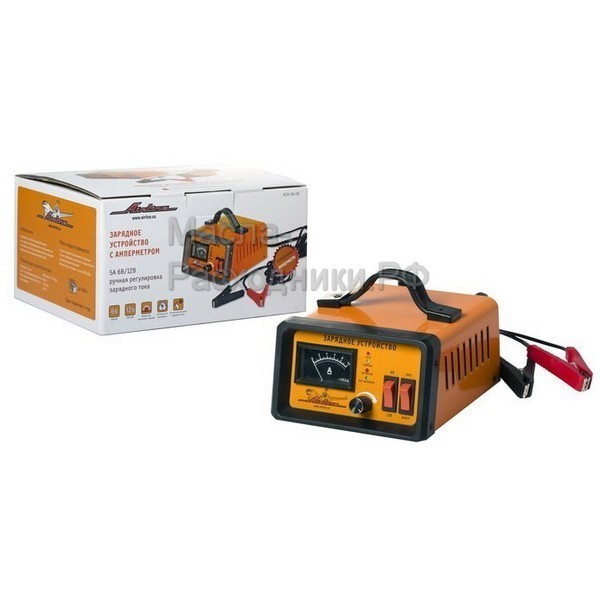 Зарядное устройство 5А 6В/12В, амперметр, ручная регулировка зарядного тока AIRLINE ACH5A06