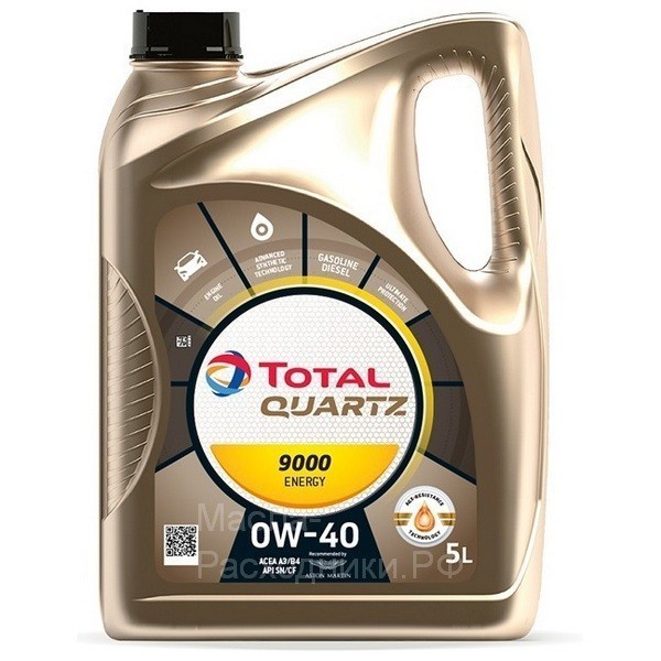 Масло моторное TOTAL QUARTZ 9000 ENERGY 0W-40 (5л) 213989
