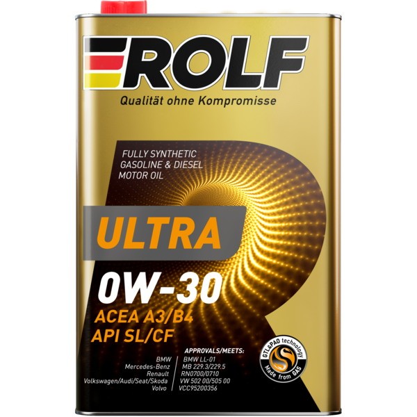 Масло моторное 0W-30 ROLF ULTRA A3/B4 SL/CF (1л) 322943