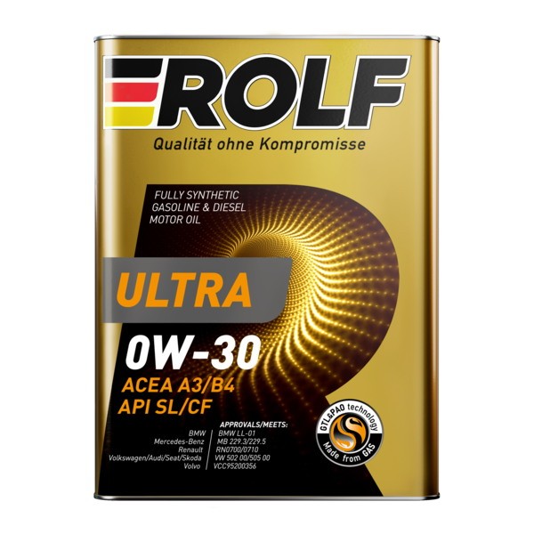 Масло моторное 0W-30 ROLF ULTRA A3/B4 SL/CF (4л) 322944
