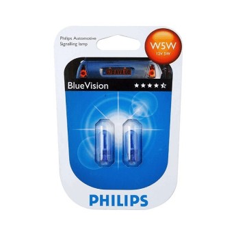 Автолампы 12961BV Philips BLUEVISION W5W 12V-5W (комплект 2 шт) 12961NBVB2