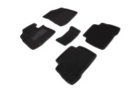 Ворсовые 3D коврики KIA SORENTO 2013- (Черные) комплект SEINTEX 83732