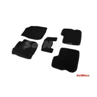 Ворсовые 3D коврики RENAULT LOGAN II 2014- (Черные) комплект SEINTEX 88364