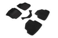 Ворсовые 3D коврики SKODA FABIA 2007- (Черные) комплект SEINTEX 83752