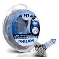Автолампы H7+W5W 12V 55W PX26d BLUE VISION ULTRA 12972BVUSM PHILIPS (комплект - 2х2 шт)