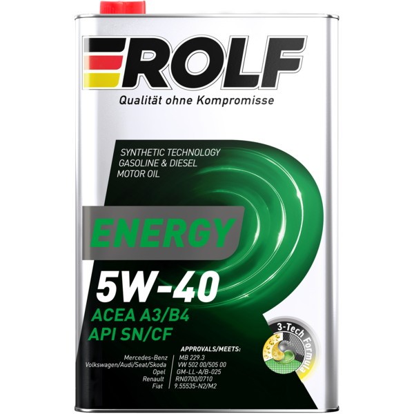 Масло моторное 5W-40 ROLF Energy A3/B4 SN/CF (1л) 101960