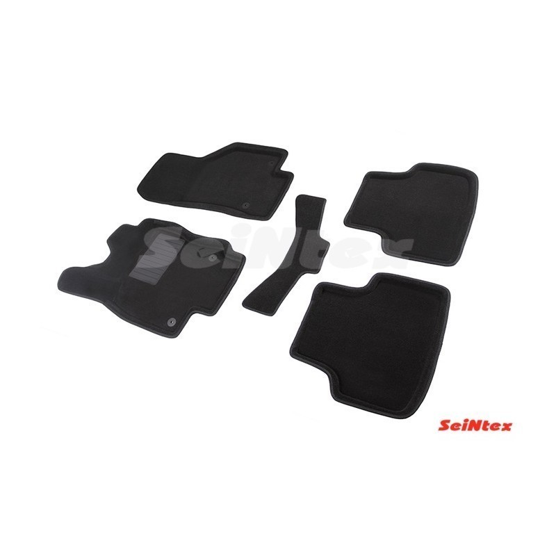 Ворсовые 3D коврики SKODA OCTAVIA A7 2013- (Черные) комплект SEINTEX 88486