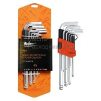 Набор шестигранных ключей с шаром 9 предметов, пластиковый подвес AIRLINE AT916