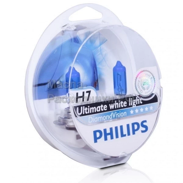 Автолампы H7 12972 DV 12V 55W S2 DIAMOND VISION 12972DVS2 PHILIPS (комплект 2 шт)