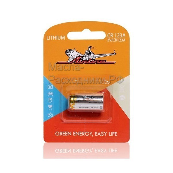 Батарейка CR123A 3V литиевая (1 шт) AIRLINE CR123A01