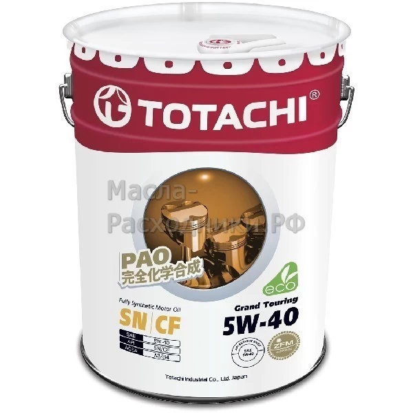 Масло моторное TOTACHI Gasoline Grand Touring Fully Synthetic SN 5W-40 (20л) 11920