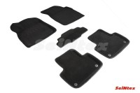 Ворсовые коврики 3D Audi Q7 II rest. 2019-н.в. черные (комплект) 95980 SEINTEX