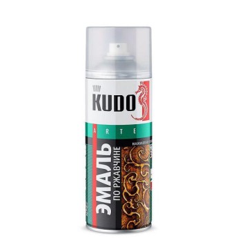 Эмаль молотковая по ржавчине 3002 KUDO Серебристо-салатовая (520 мл) KU3002