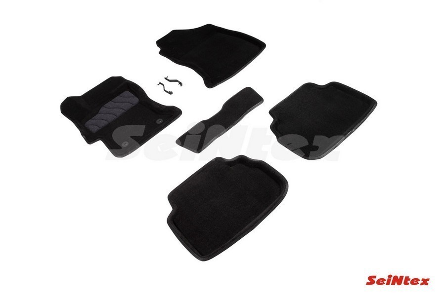 Ворсовые 3D коврики Subaru XV II 2017-н.в. черные (комплект) SEINTEX 93004