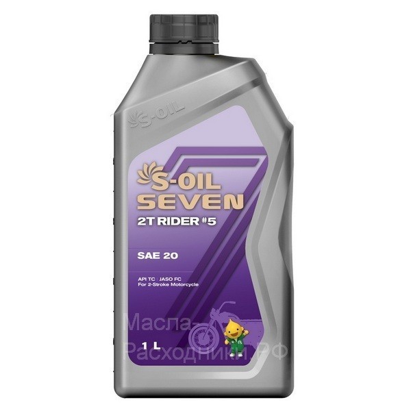 Масло для 2-тактных двигателей S-oil SEVEN 2T RIDER5 TC/FC 20 (1л) DRAGON