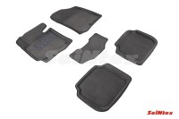 SEINTEX Ворсовые 3D коврики KIA CERATO 2013- серые (комплект) 91105