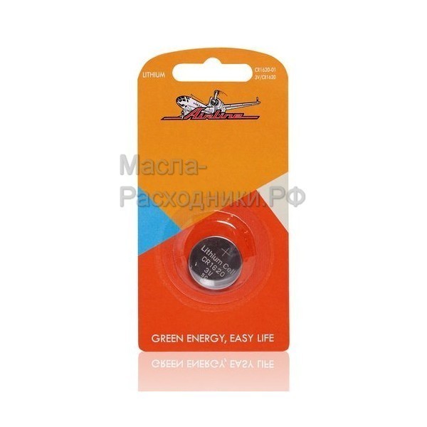 Батарейка CR1620 3V для брелоков сигнализаций литиевая (1 шт) AIRLINE CR162001